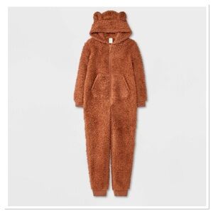 Boys Teddy Bear Long Sleeve Union Suit Pajamas Cat & Jack Brown